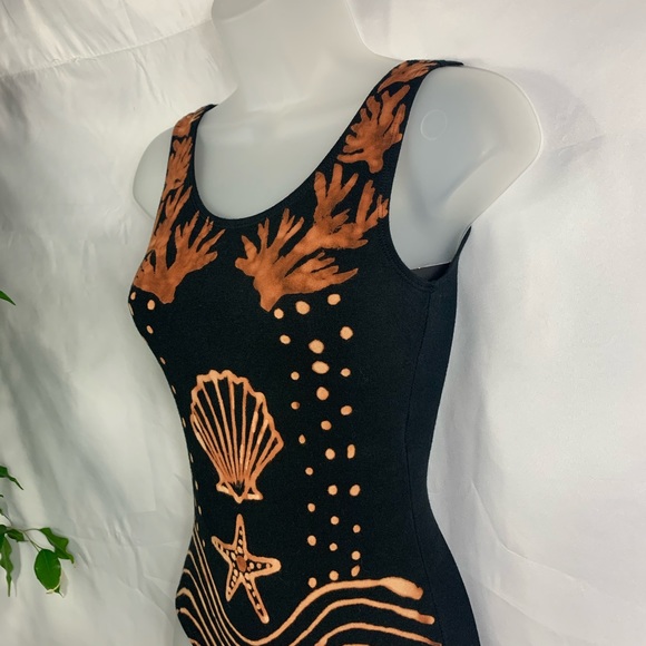 ANNA SUI Leotard BodySuit Small Waves Brass Arrow - Picture 6 of 13